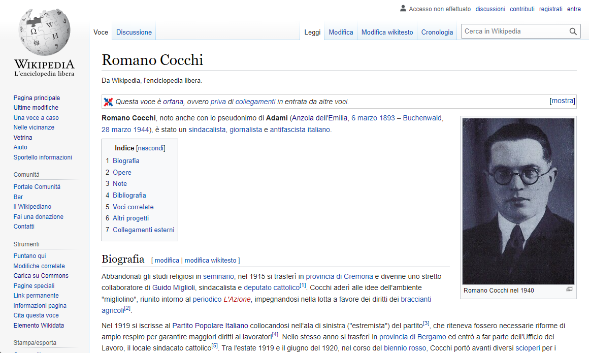Screenshot pagina Wikipedia